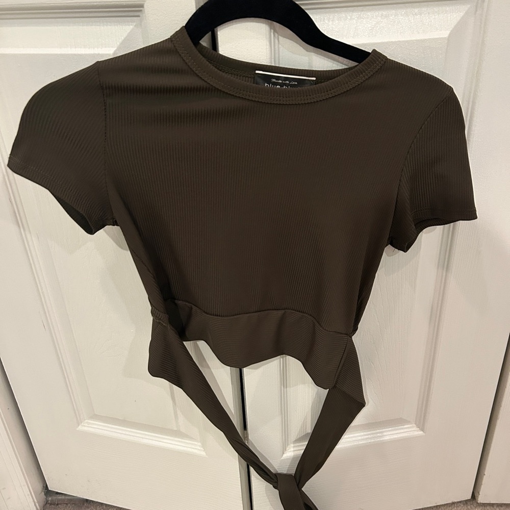 Cropped Army Green Top